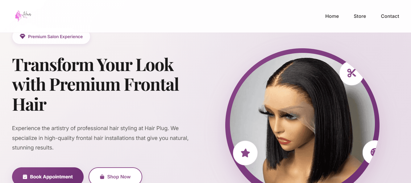 Salon booking site
