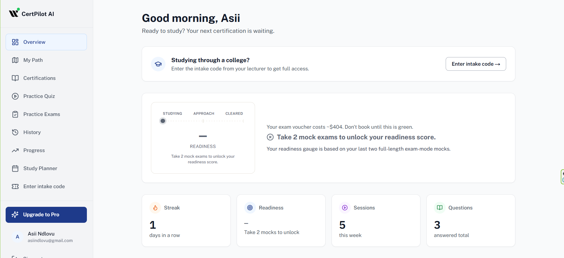 Student dashboard